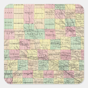 Iowa 3 quadratischer aufkleber