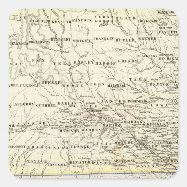 Iowa 5 quadratischer aufkleber (Vorderseite)