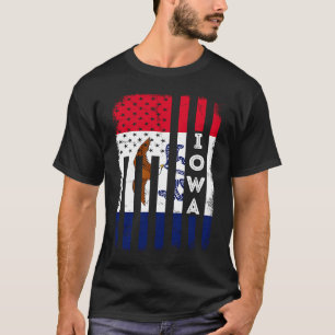 Iowa American Flag Zuhause Staat der Iowa Flag T-Shirt