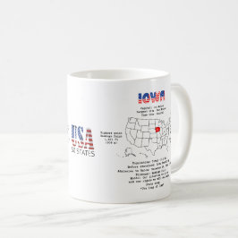 Iowa American Staat auf einer Karte und nützliche  Kaffeetasse