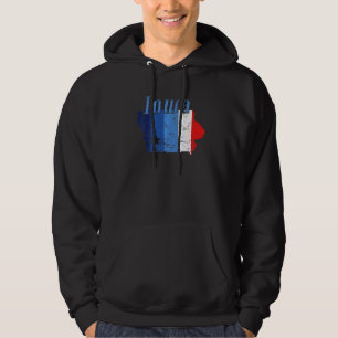 Iowa American Staat Kontur Map Usa Hoodie