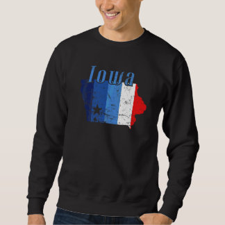 Iowa American Staat Kontur Map Usa Sweatshirt