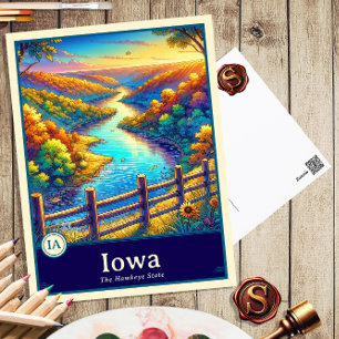 Iowa Anime-Stil Cel-Schattierte Postkarte