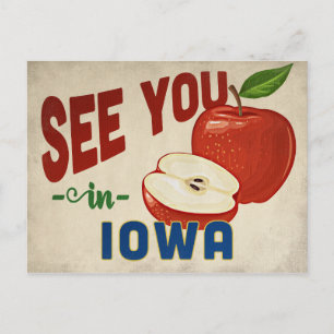 Iowa Apple - Vintage Travel Postkarte