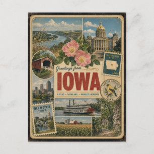 Iowa Authentische Vintage-Postkarte Postkarte