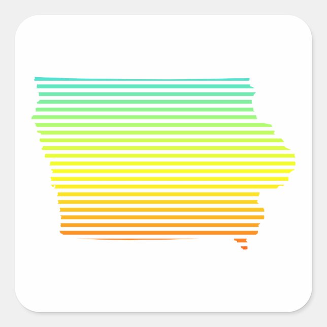 Iowa Chill Fade Quadratischer Aufkleber (Vorderseite)
