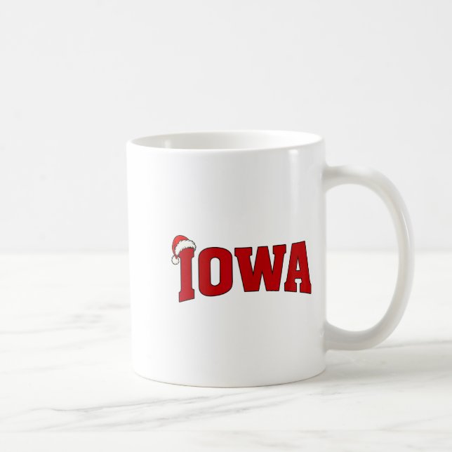 Iowa Christmas Santa Hat Retro Throwback Souvenir  Kaffeetasse (Rechts)