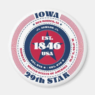 Iowa Circle Typografie Souvenir Magnet