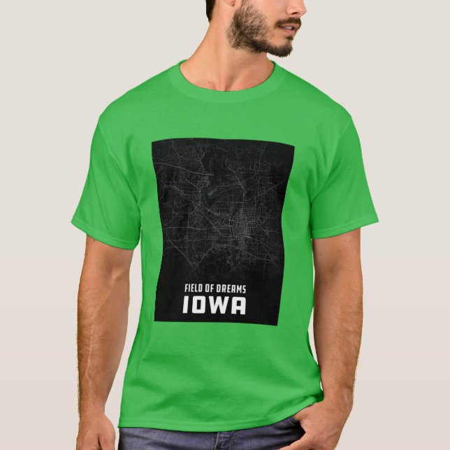 Iowa City Karte Übergröße T-Shirt (Vorderseite)