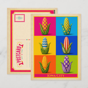 Iowa City Postkarte Iowa Mais Vintage Pop Art
