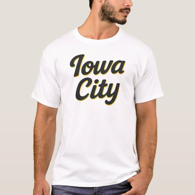 Iowa City Script Design | Bold Neon Midwest T-Shirt (Vorderseite)