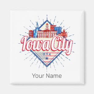 Iowa City United Staaten Retro Skyline Vintag USA Magnet