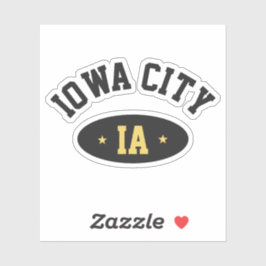 Iowa City Vintage College Typography Aufkleber