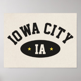 Iowa City Vintage Sportliches Hochschulplakat Poster