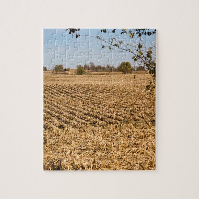 Iowa Cornfield Panorama Foto Puzzle (Vertikal)