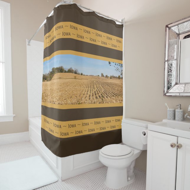 Iowa Cornfield Panorama Landschaft Fotografie Duschvorhang (Beispiel)
