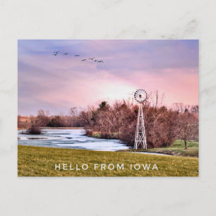 Iowa Country Hello Postcard Postkarte