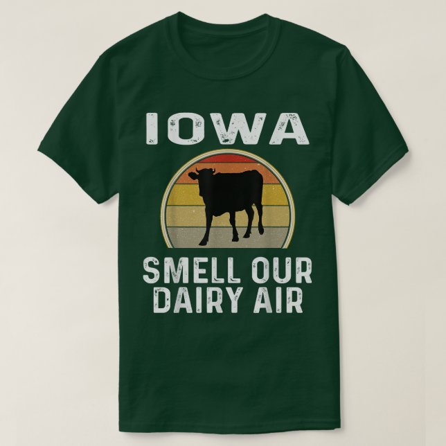 Iowa Dairy Bauer Riech unsere Milchluft Retro Kuh  T-Shirt (Design vorne)