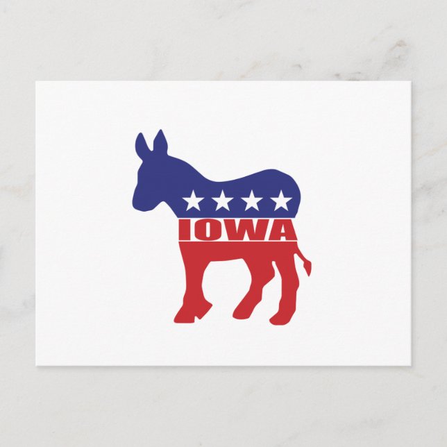 Iowa Demokrat Donkey Postkarte (Vorderseite)