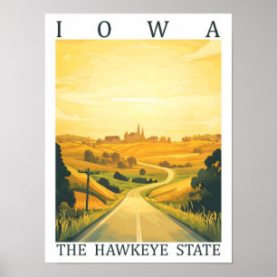 Iowa, der Hawkeye-Staat, USA Reiseort Poster