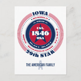 Iowa, Des Moines, IA, Patriotic, Monogramm Postkarte