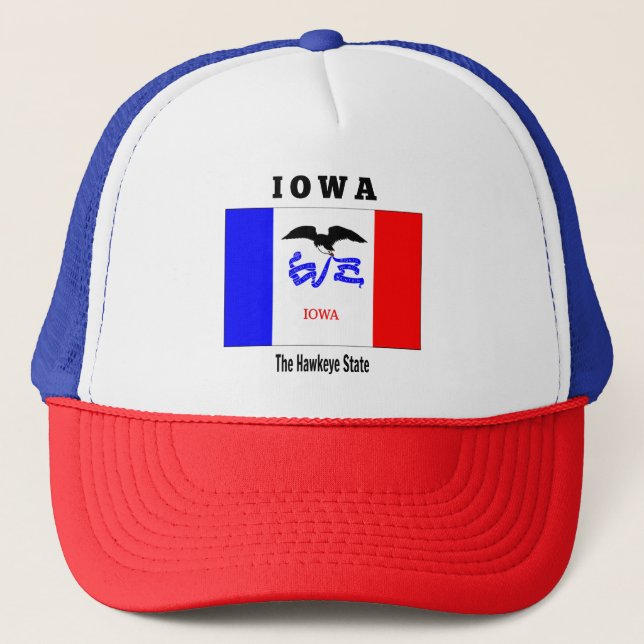Iowa Fahne, The Hawkeye State Truckerkappe (Vorderseite)