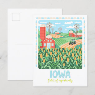 Iowa Fields of Opportunity USA Summer Travel Postkarte