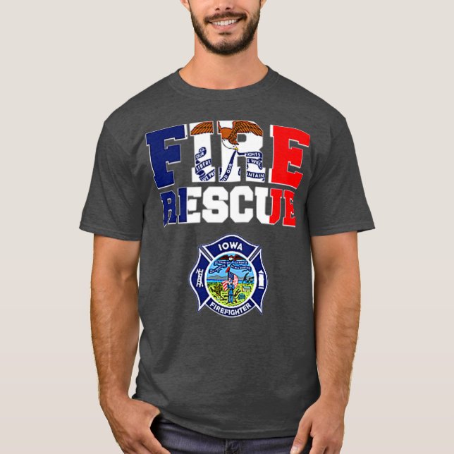 Iowa Fire Rescue Department Feuerwehr Feuerwehrleu T-Shirt (Vorderseite)