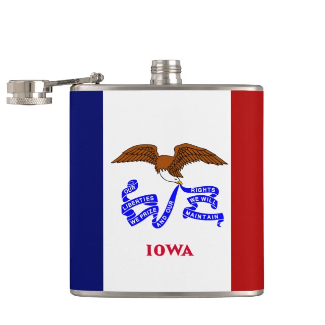 Iowa-Flagge Flachmann (Geöffnet)