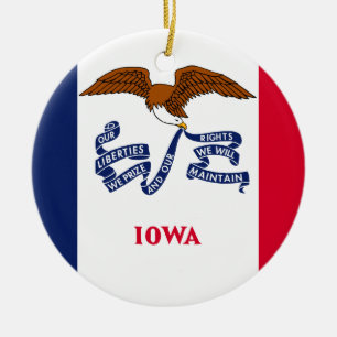 Iowa-Flagge Keramik Ornament