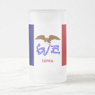Iowa-Flagge Mattglas Bierglas