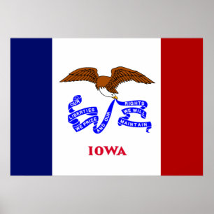 Iowa-Flagge Poster