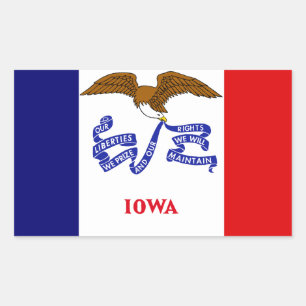 Iowa-Flagge Rechteckiger Aufkleber