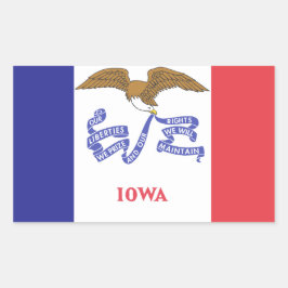 IOWA-Flagge - Rechteckiger Aufkleber