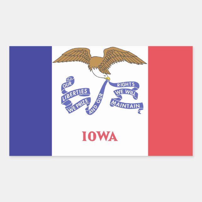 IOWA-Flagge - Rechteckiger Aufkleber (Vorderseite)