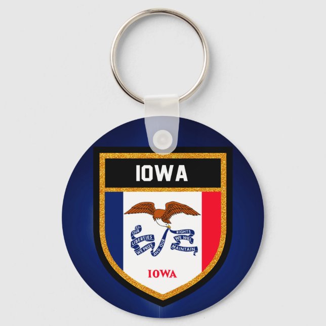 Iowa-Flagge Schlüsselanhänger (Vorderseite)