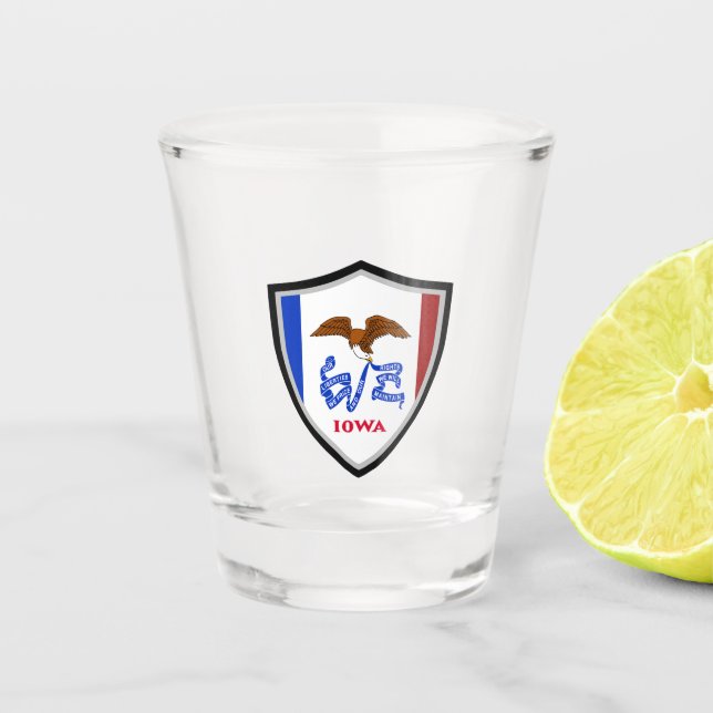 Iowa-Flagge Schnapsglas (Vorderseite)