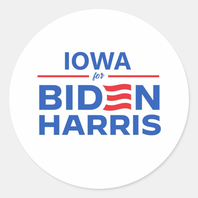 Iowa für Biden Harris Runder Aufkleber (Vorderseite)