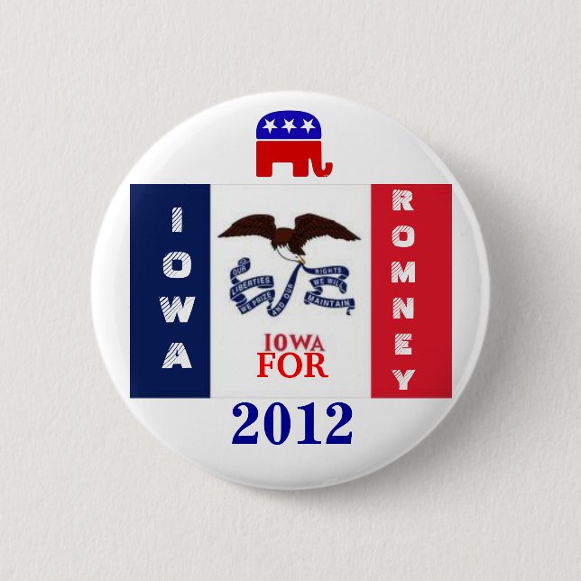 Iowa für Romney 2012 Button (Vorderseite)