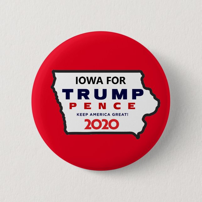 Iowa für Trump Pence 2020 Button (Vorderseite)