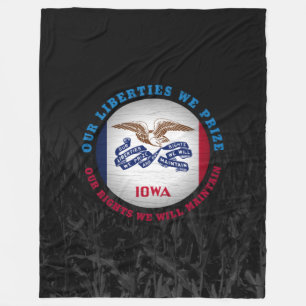 IOWA HAWKEYE STAAT FLAG FLEECEDECKE