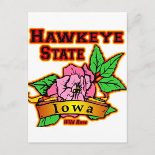 Iowa Hawkeye Staat Wild Rose Postkarte
