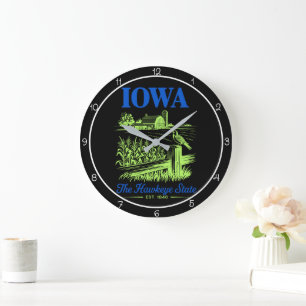 Iowa Hawkeye State Farm Zeit Große Wanduhr