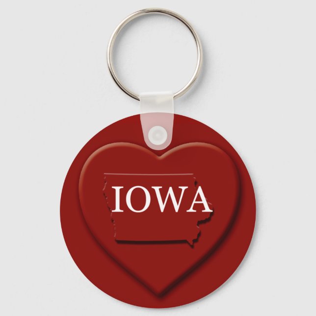 Iowa Heart Map Schlüsselanhänger (Vorderseite)