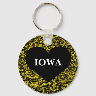 Iowa-Herz-Gelb Schlüsselanhänger