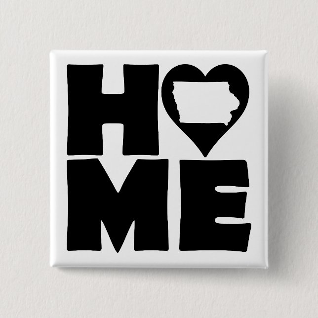 Iowa Home Heart State Button Badge (Vorderseite)