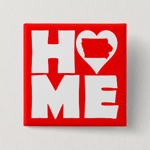 Iowa Home Heart State Knopf Abzeichen Pin Button
