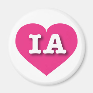 Iowa Hot Pink Heart - I Liebe IA Magnet