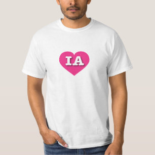 Iowa Hot Pink Heart - I Liebe IA T-Shirt