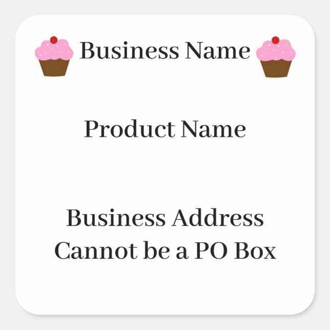 Iowa Hütte Food Law Label für Zuhause-Bäckerei Quadratischer Aufkleber (Vorderseite)